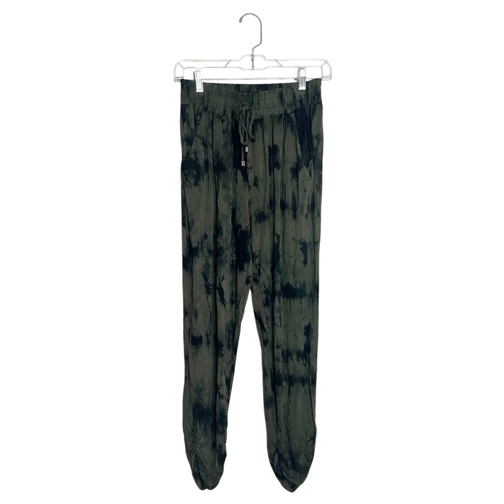 Ariella Green Black Tie-Dye Camo Joggers Baggy Loose Lightweight M Sweatpants